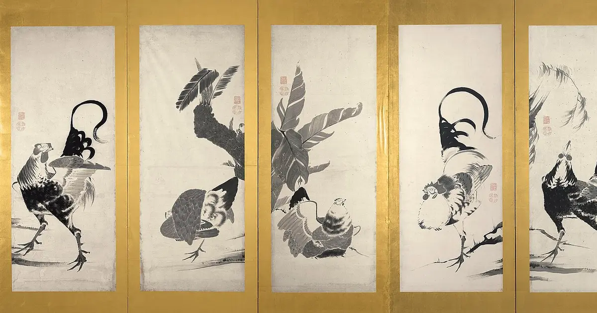 Tranh khắc cổ minh họa cho bài: Roosters and Hens [right of a pair] title QS:P1476,en:"Roosters and Hens [right of a pair].