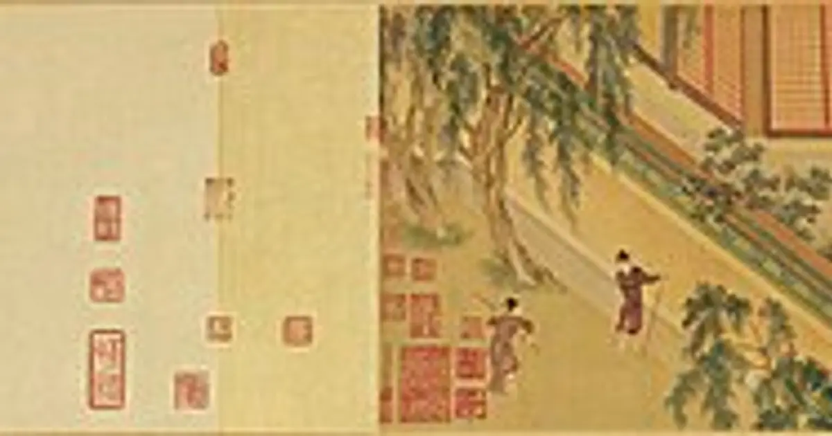 Tranh khắc cổ minh họa cho bài: Spring Morning in the Han Palacelabel QS:Lzh-hk,"漢宮春曉"label QS:Lzh-sg,"汉宫春晓"label QS:Lzh-m.
