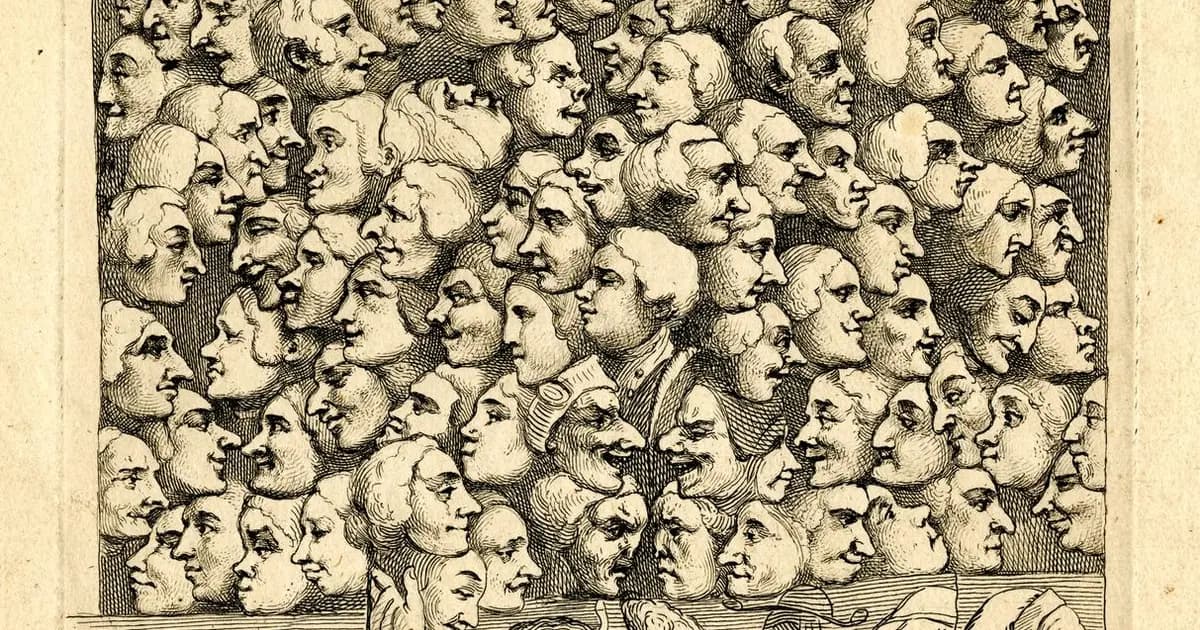 An antique engraving illustrating this article: Characters and Caricaturas.