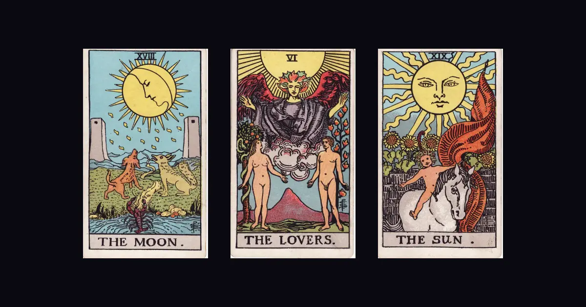 An antique engraving illustrating this article: Rider–Waite–Smith tarot.